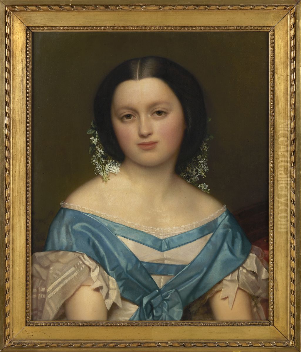 Henriette Mayer van den Bergh Oil Painting by Jozef Van Lerius