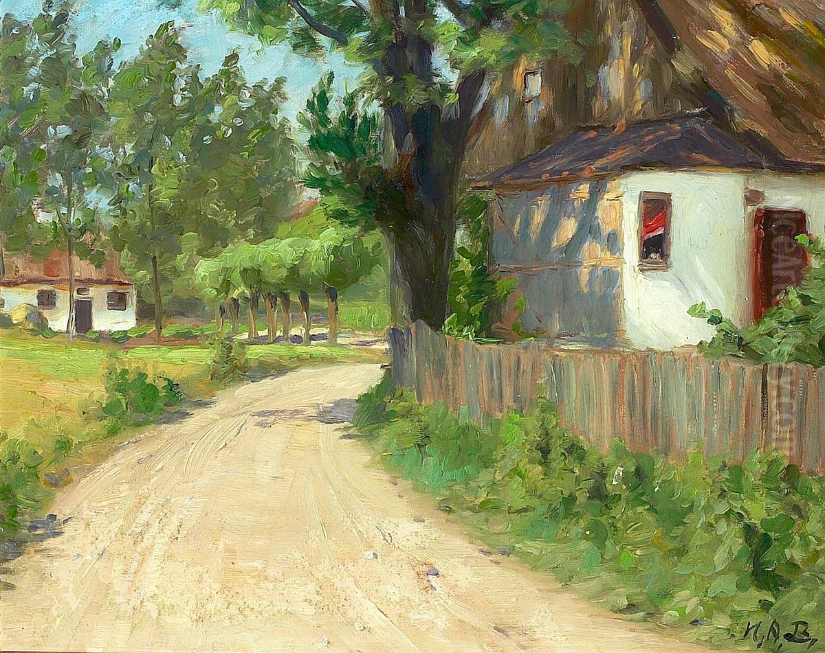 A summer day in a Funen village. Oil Painting by H. A. Brendekilde