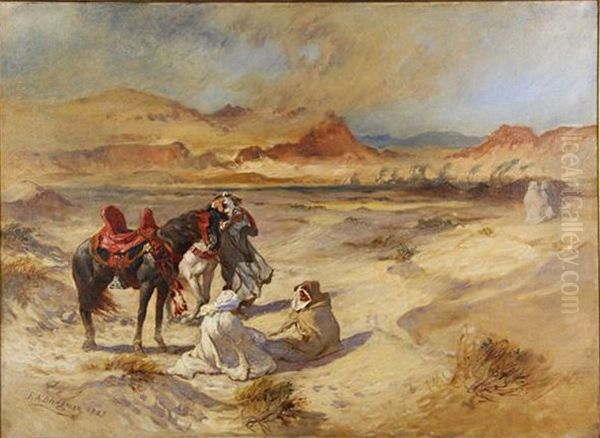 Desert Travelers Oil Painting by Frederick Arthur Bridgman