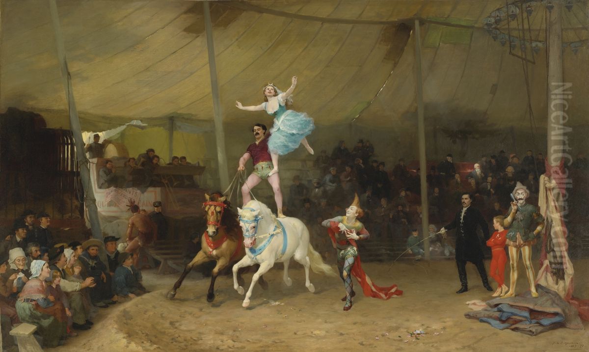 Un Cirque En Province Oil Painting by Frederick Arthur Bridgman