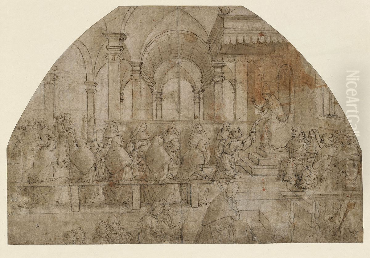 Pope Honorius III confirms the Rules of St. Francis Oil Painting by Ghirlandaio Domenico