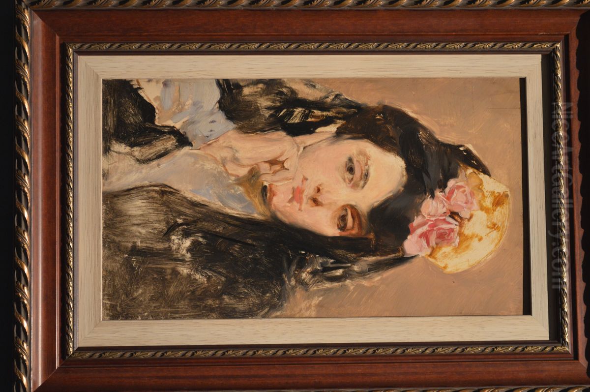Mujer con mantilla negra Oil Painting by Joaquin Sorolla