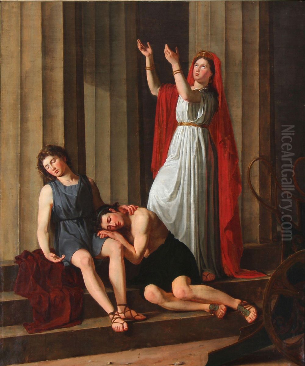 Kleobis and Biton sons of Cydippe Oil Painting by Adam August Muller