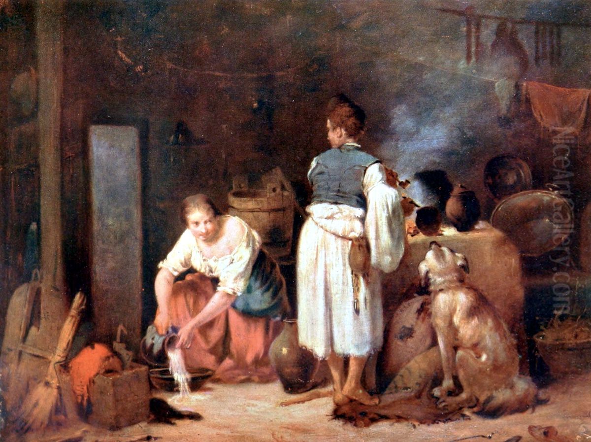 Befordultam a konyhara Oil Painting by Mihaly Munkacsy