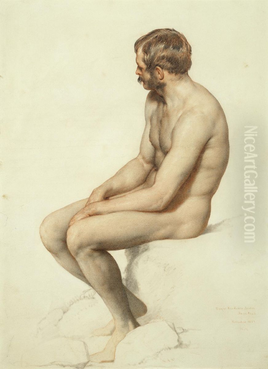 Academy Study Oil Painting by William Mulready