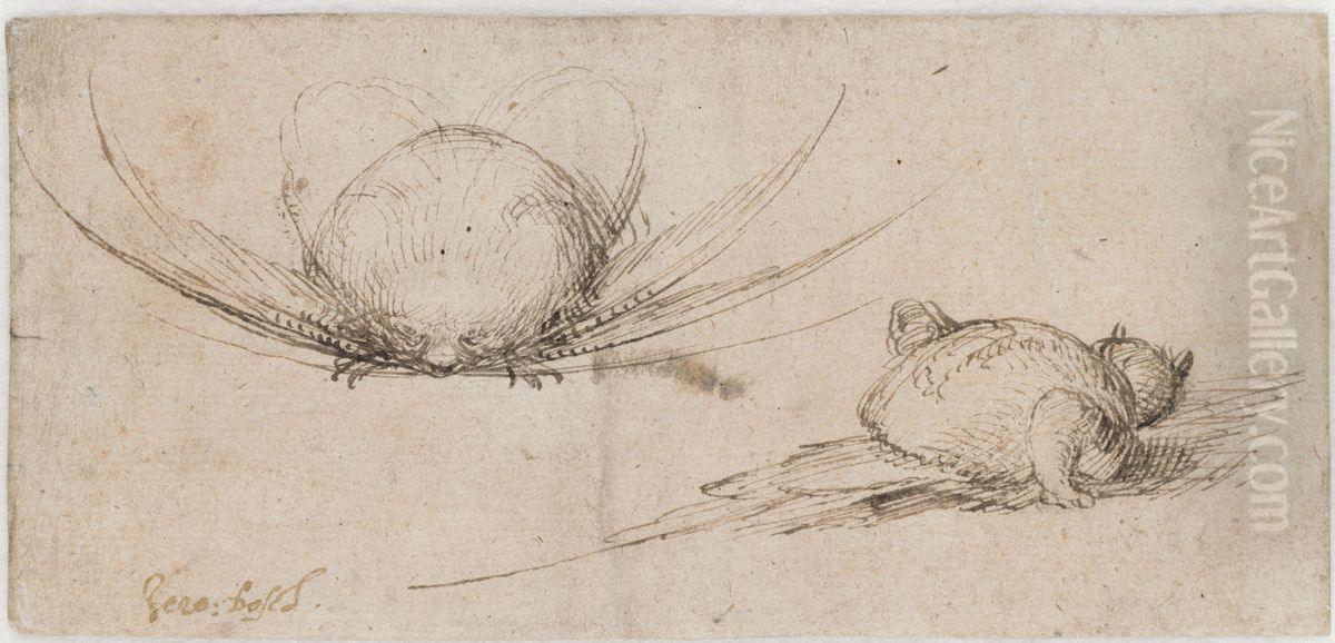 Two fantasy creatures Oil Painting by Hieronymous Bosch