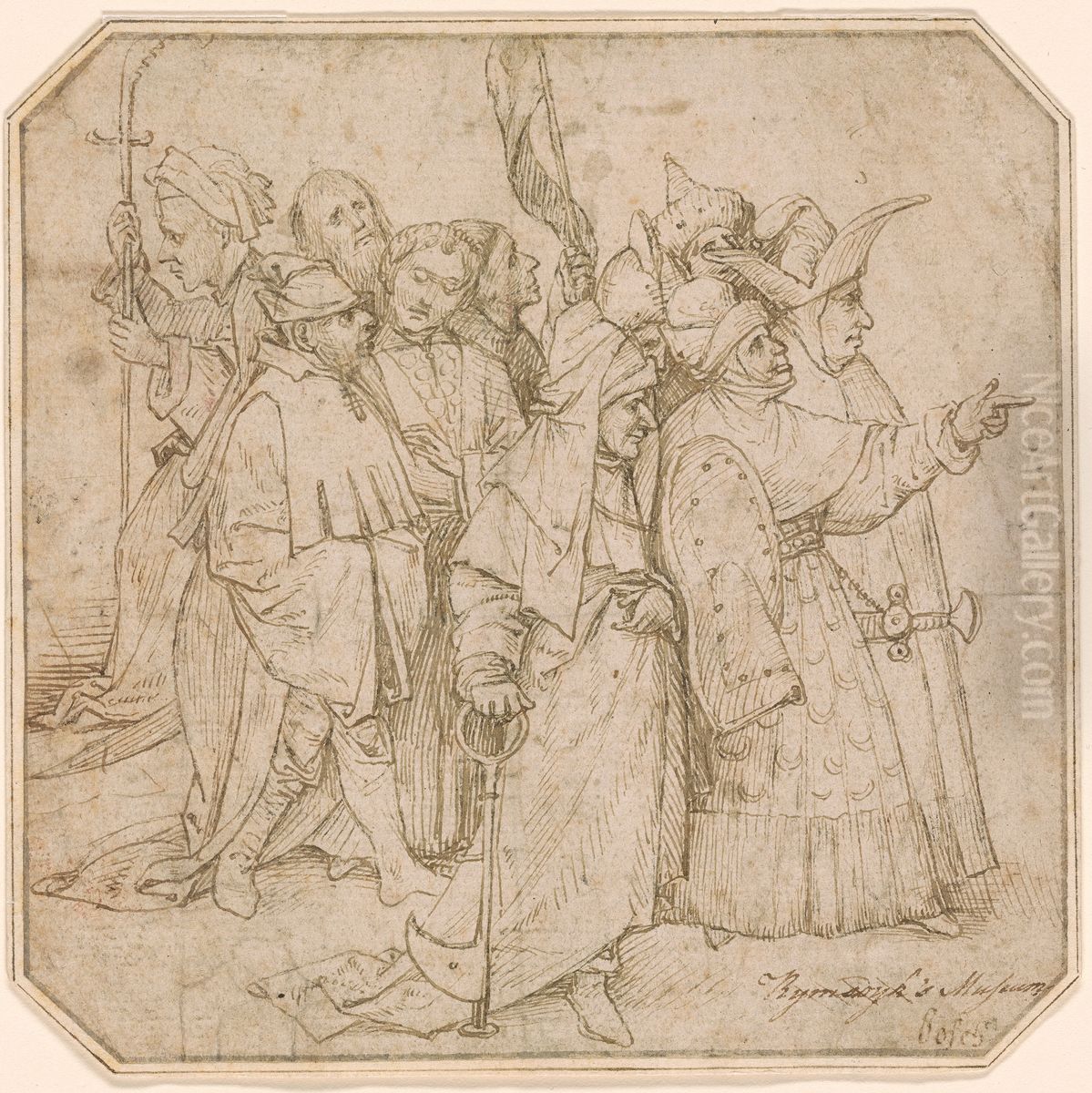 Group of Ten Spectators Oil Painting by Hieronymous Bosch