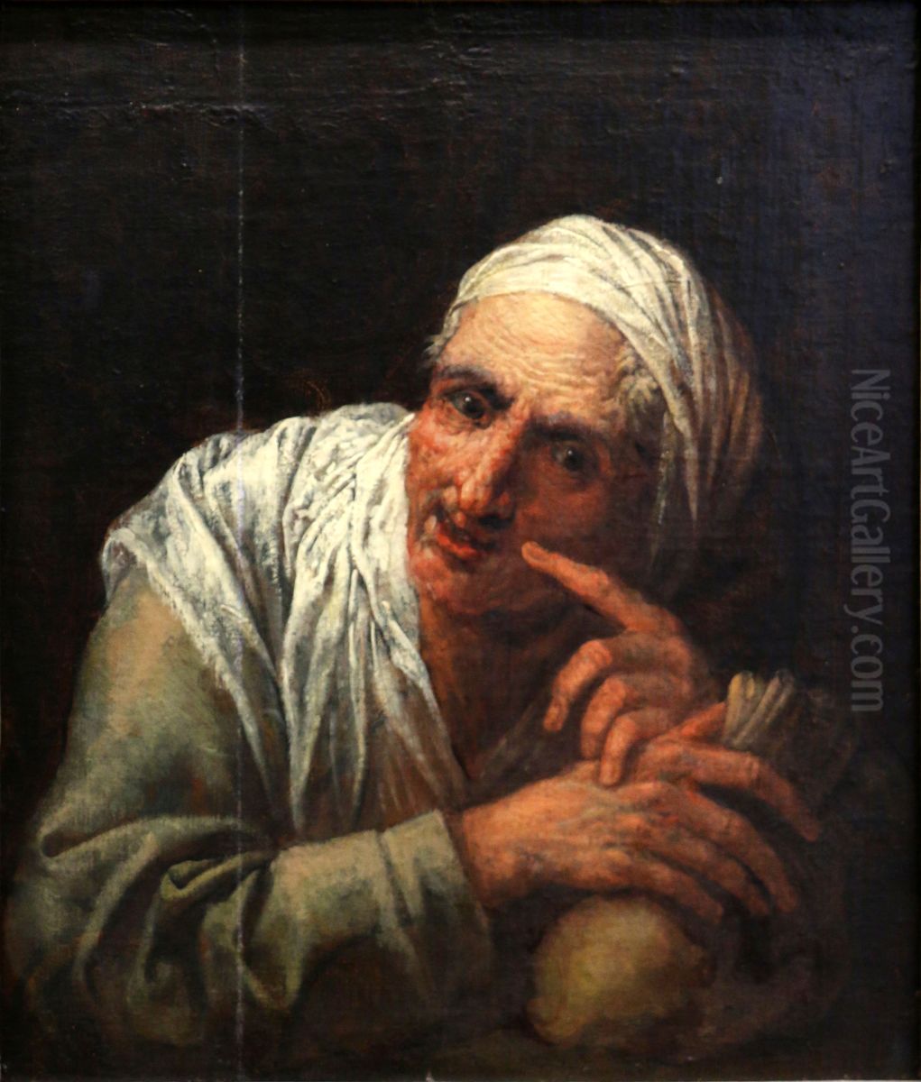 La femme du  muletier Oil Painting by Pietro della Vecchia