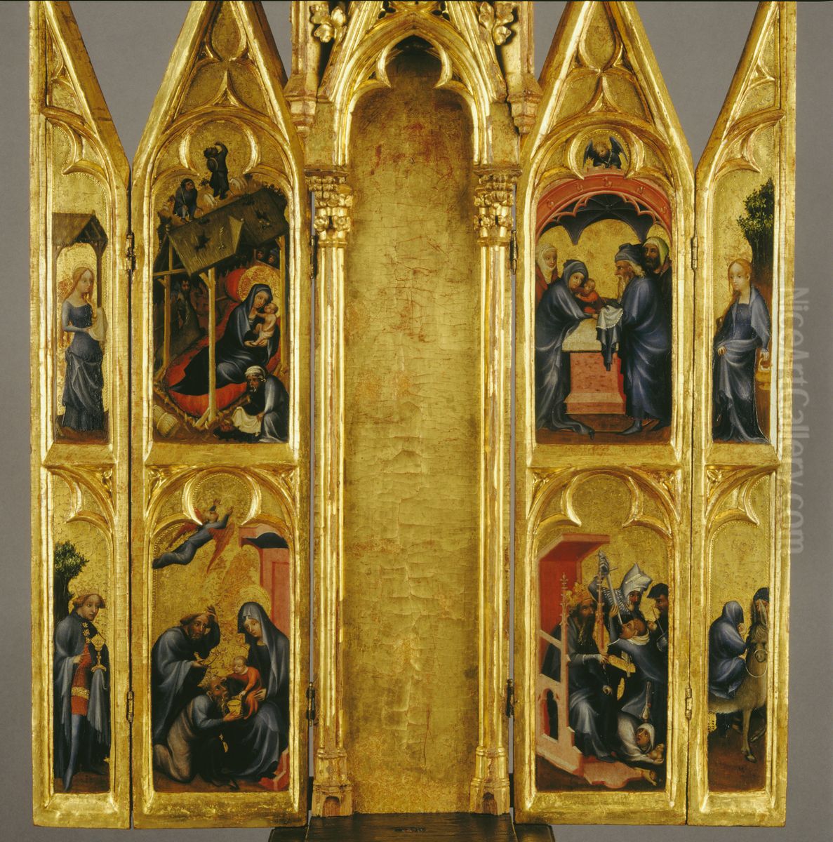 Retabel met voorstellingen uit de jeugd van Christus Oil Painting by Melchior Broederlam