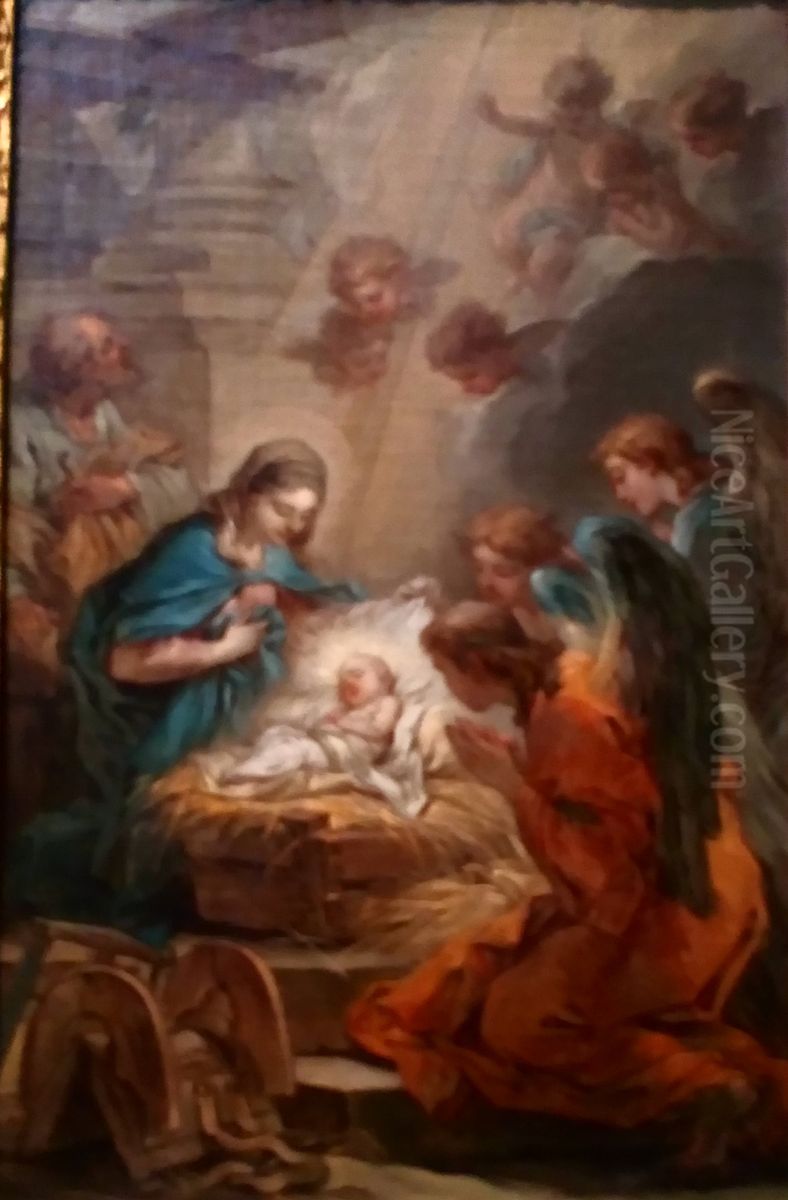 L'adoration des anges Oil Painting by Charles-Andre van Loo