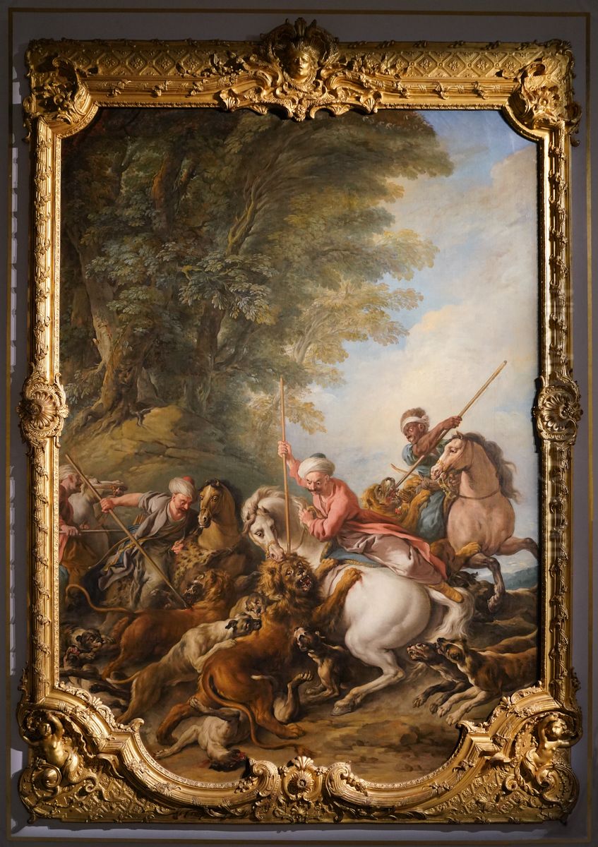 Chasse du lion Oil Painting by Jean-Francois de Troy