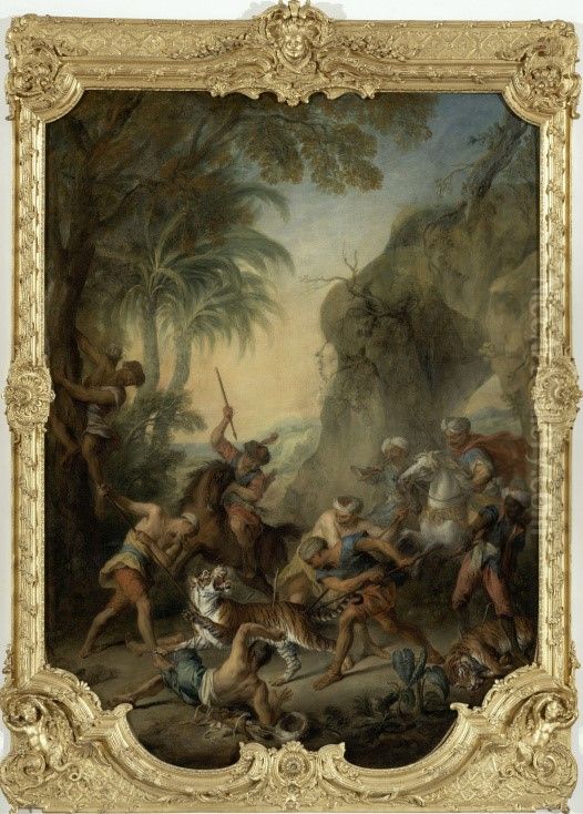 Tiger hunt Oil Painting by Nicolas Lancret