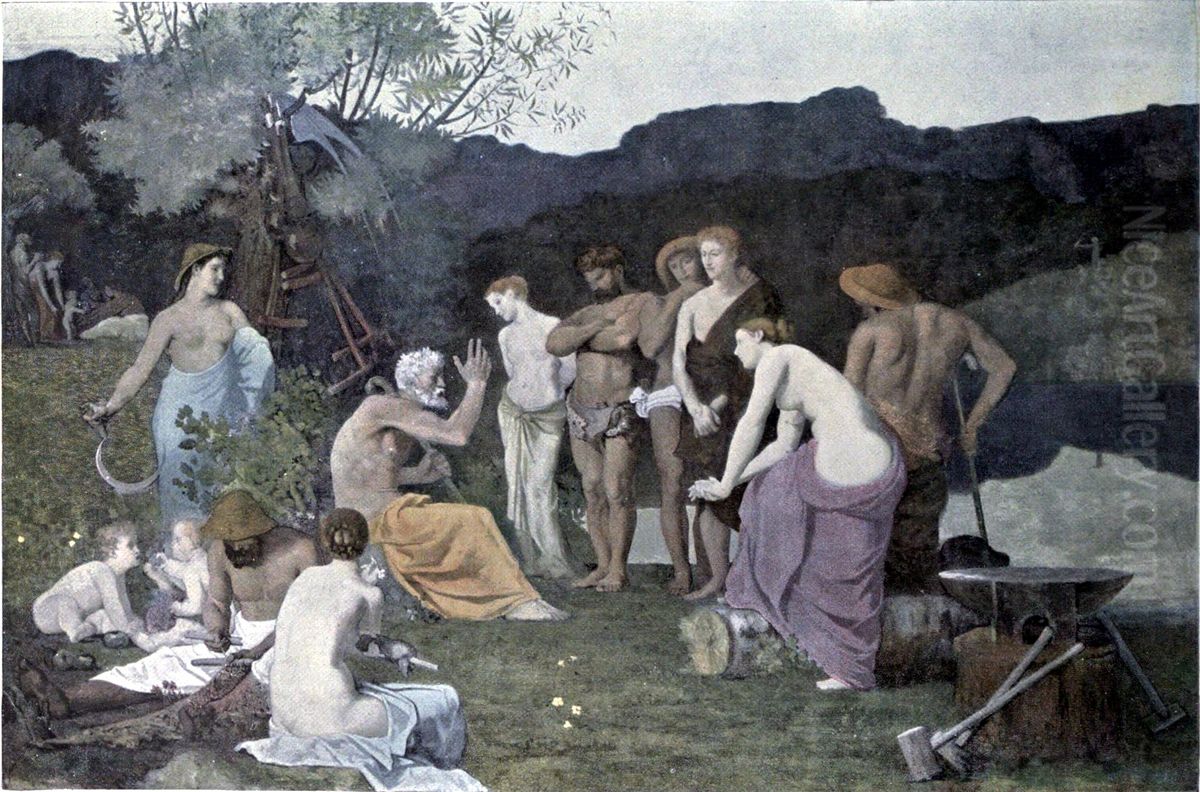 Le Repos Oil Painting by Pierre Puvis de Chavannes