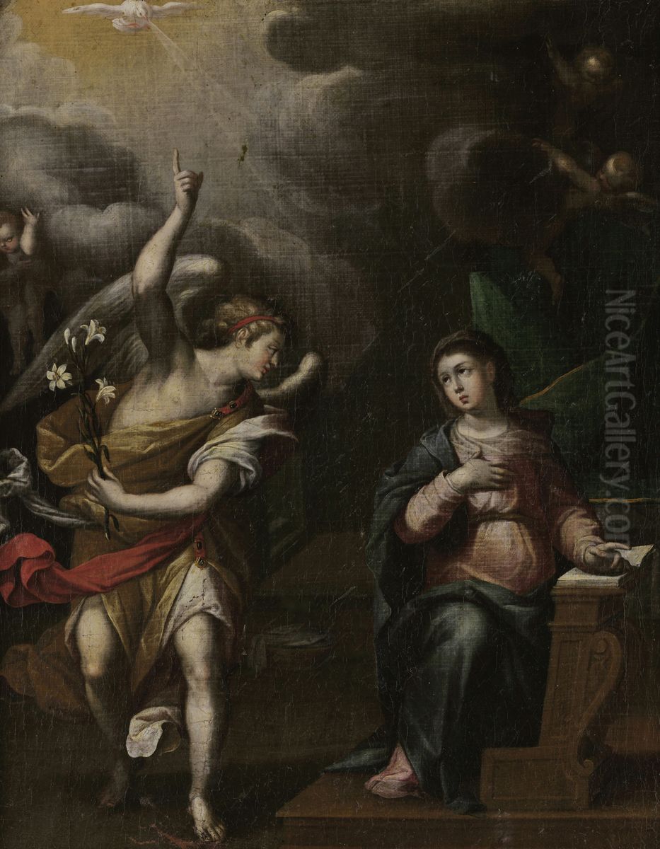 Annunciation Oil Painting by Gregorio Vasquez de Arce y Ceballos