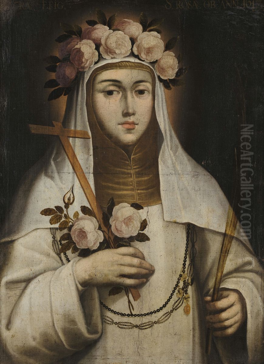 Saint Rose of Lima Oil Painting by Gregorio Vasquez de Arce y Ceballos