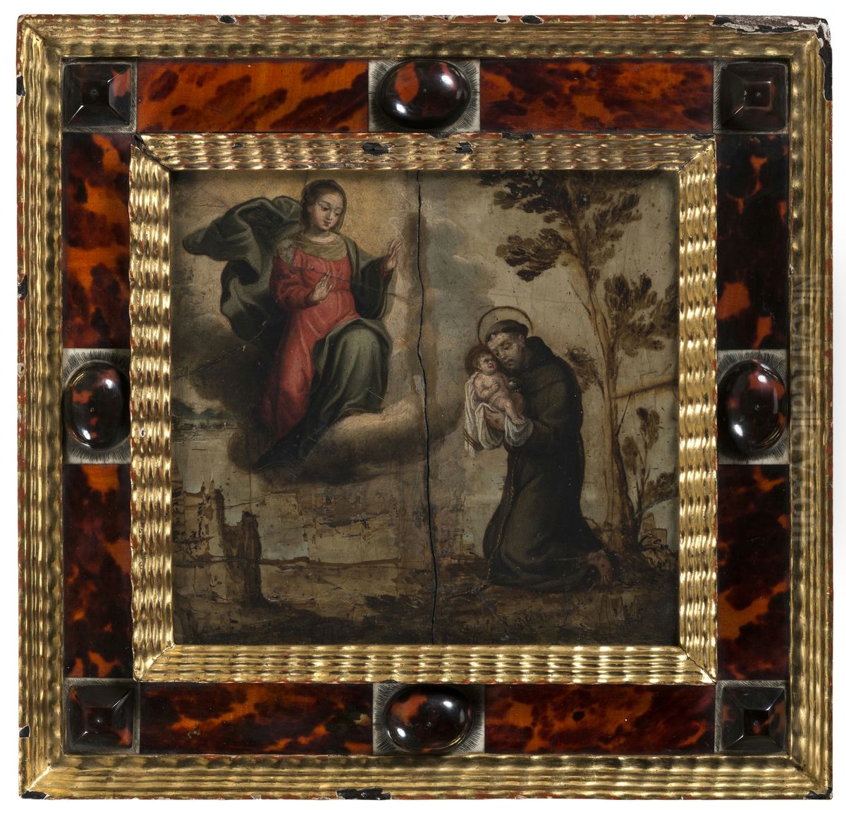 The Virgin, the Child and Saint Francis of Assisi Oil Painting by Gregorio Vasquez de Arce y Ceballos