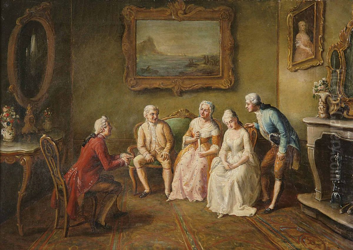 The Engagement Oil Painting by Felix Henri Giacomotti