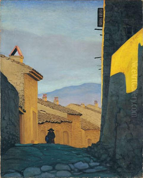 Une rue a Cagnes Oil Painting by Felix Vallotton