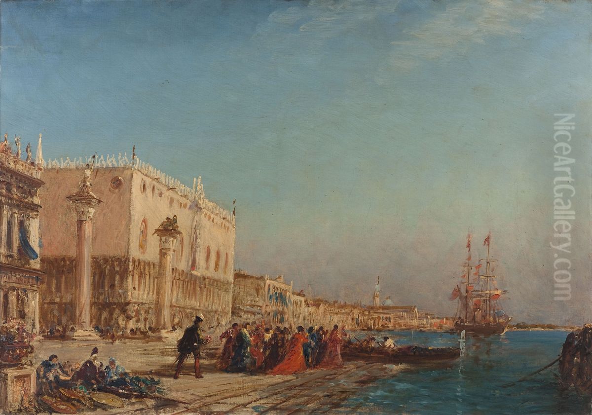 Venice, Doge's Palace Oil Painting by Felix Ziem