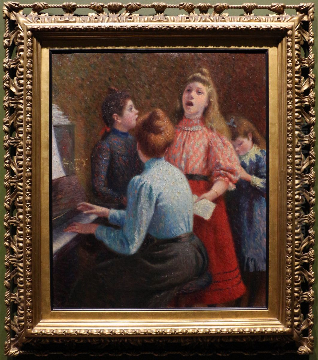 la lezione di canto Oil Painting by Federico Zandomeneghi