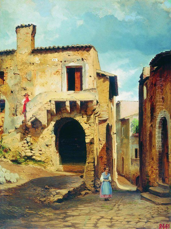 Buildings Oil Painting by Fyodor Bronnikov