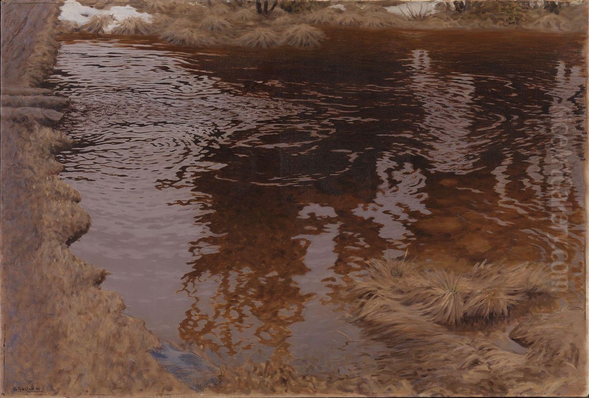 Varflom Oil Painting by Gustaf Fjaestad