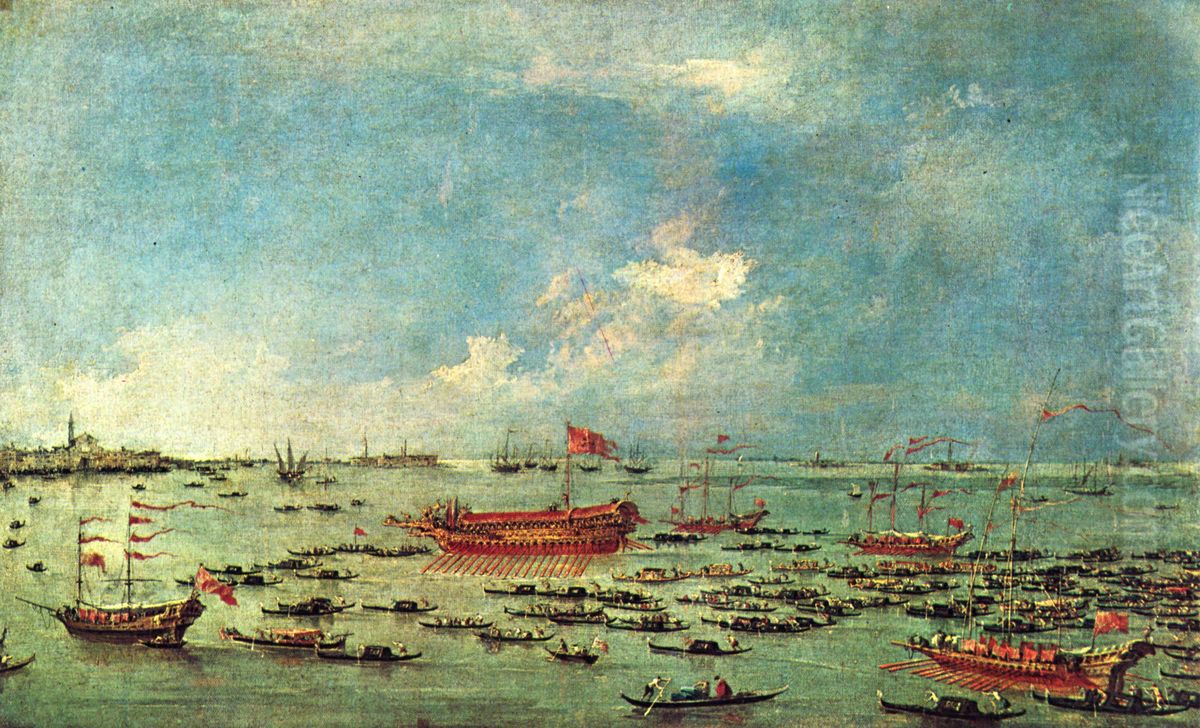 The Bucentaur near San Nicolo di Lido Oil Painting by Francesco Guardi