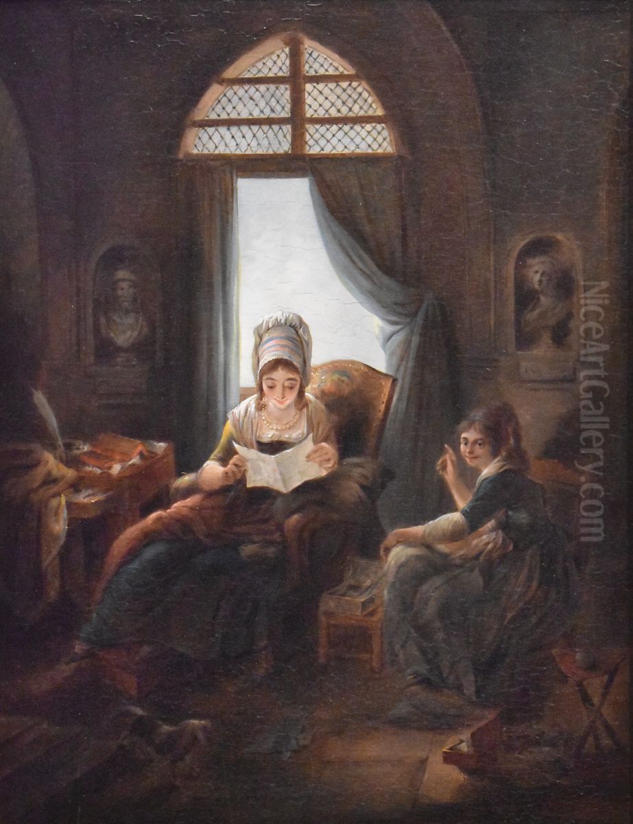 La lecture Oil Painting by Jacques Gamelin