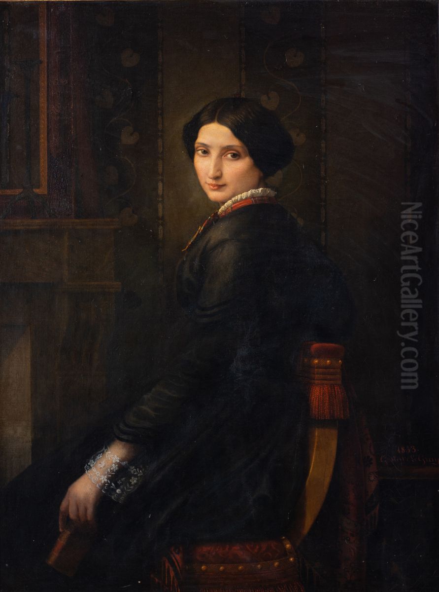 Portrait de Mme G. L. Oil Painting by Gustave Le Gray