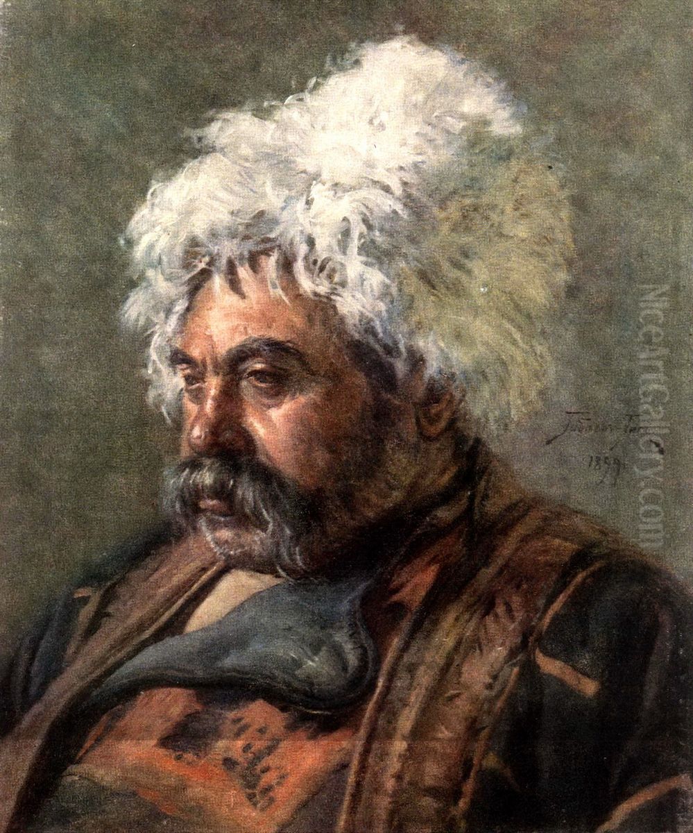 DrunkKhevsur Oil Painting by Gigo Gabashvili