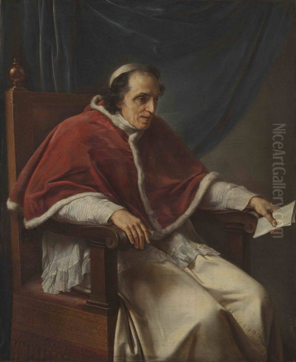 Papst Pius VII. Oil Painting by Vincenzo Camuccini