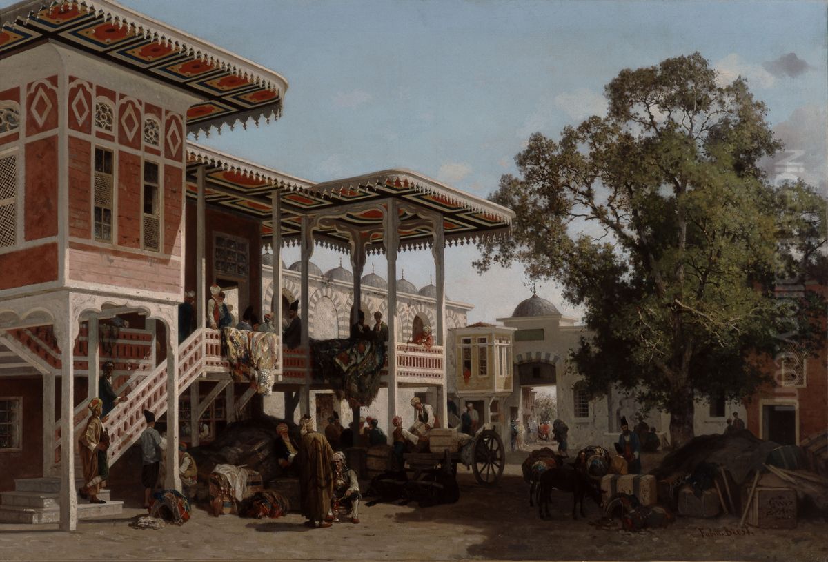 A caravanserai inTrabzon,Turkey Oil Painting by Fabius Brest