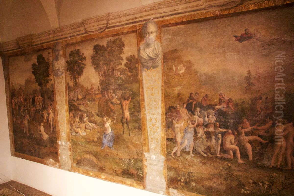 Baccanali by Girolamo da Carpi Oil Painting by Girolamo da Carpi