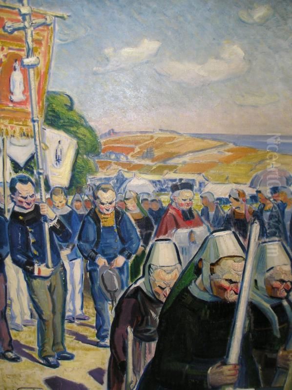 Procession bretonne Oil Painting by Raoul Carre