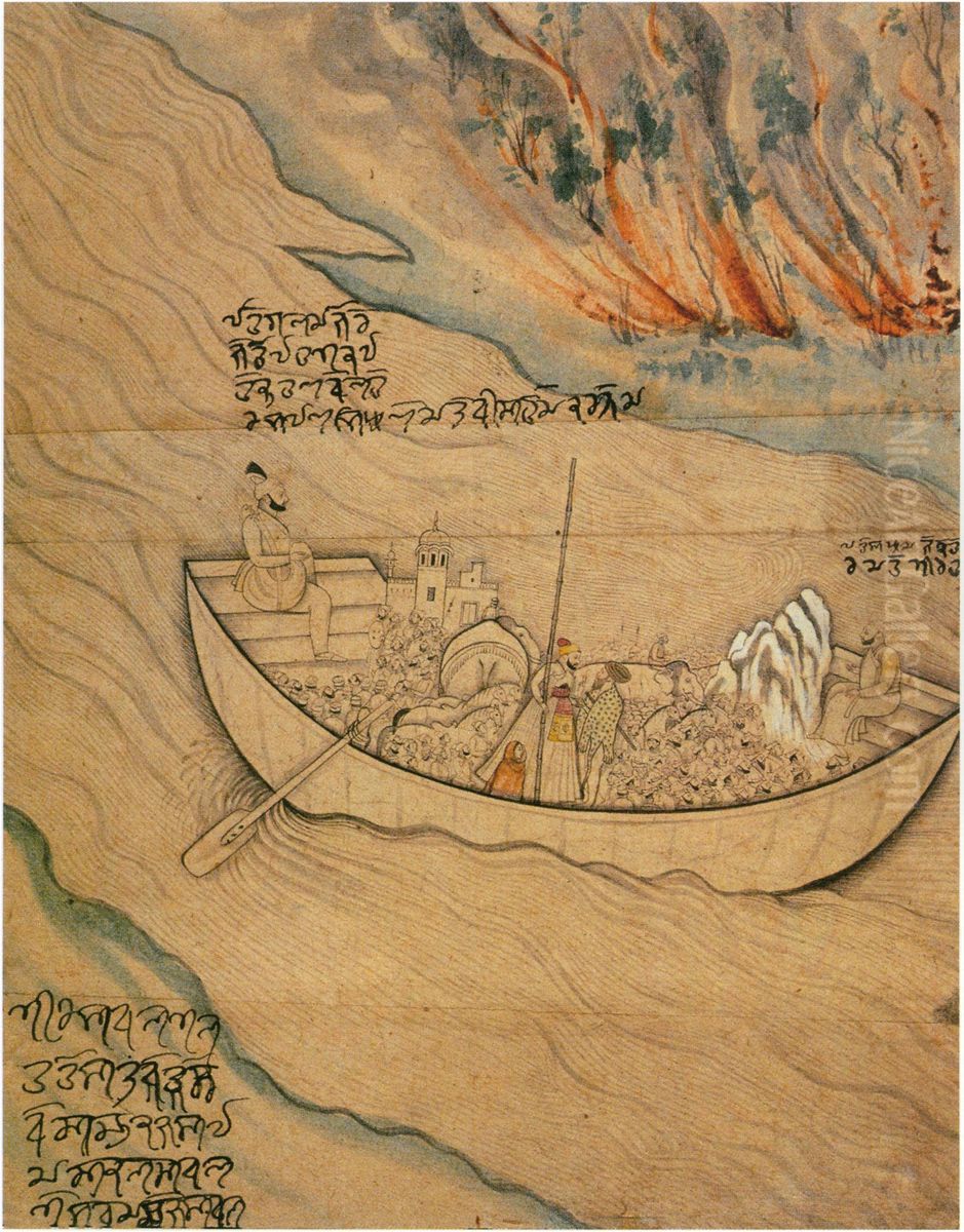 Illustration to a Folk Legend Oil Painting by Nainsukh