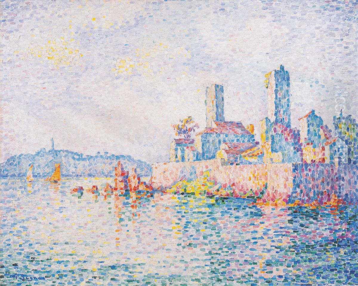 Antibes, The towers Oil Painting by Paul Signac