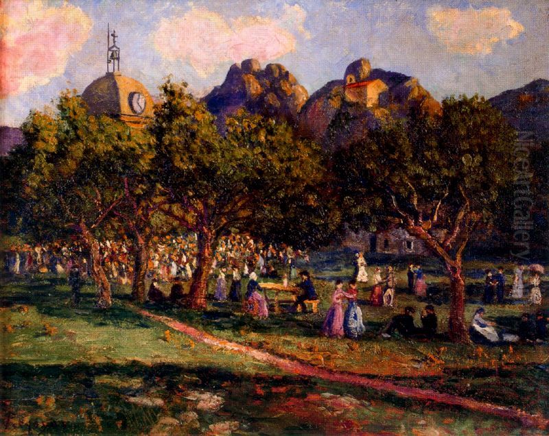 Urduliz Oil Painting by Dario de Regoyos y Valdes