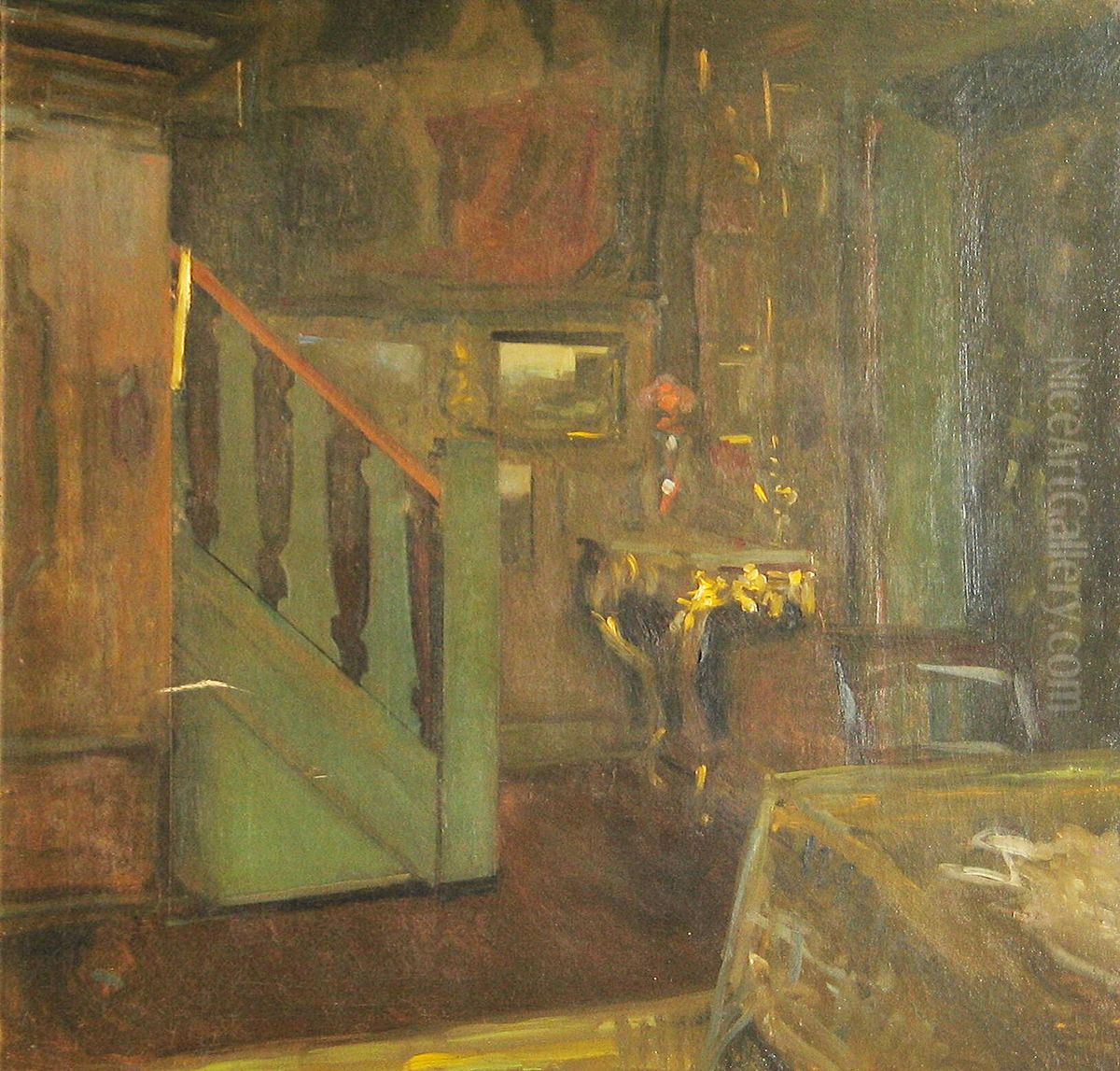 Interior. Oil Painting by Valdemar Kornerup