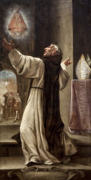 Fray Fernando Yanez de Figueroa Oil Painting by Juan De Valdes Leal