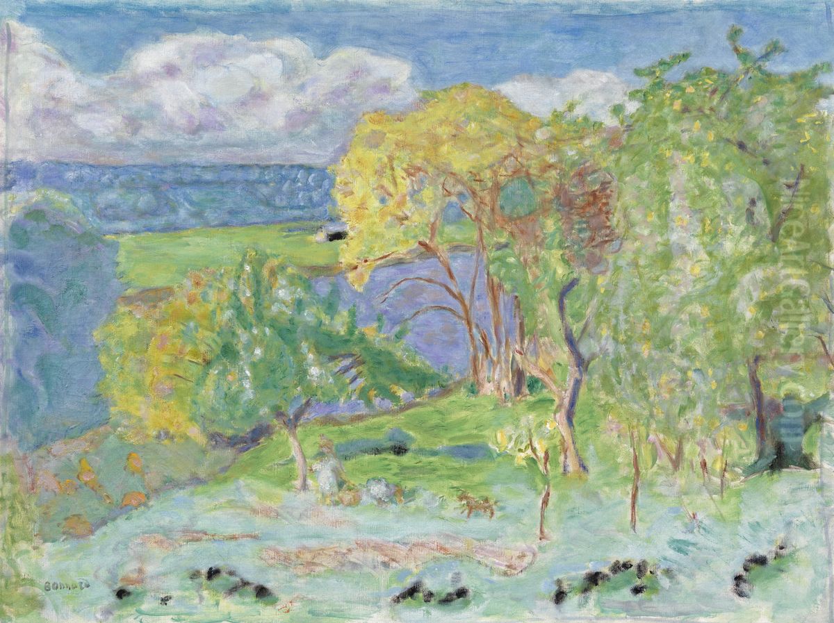 Paysage d'automne (environs de Vernon) Oil Painting by Pierre Bonnard
