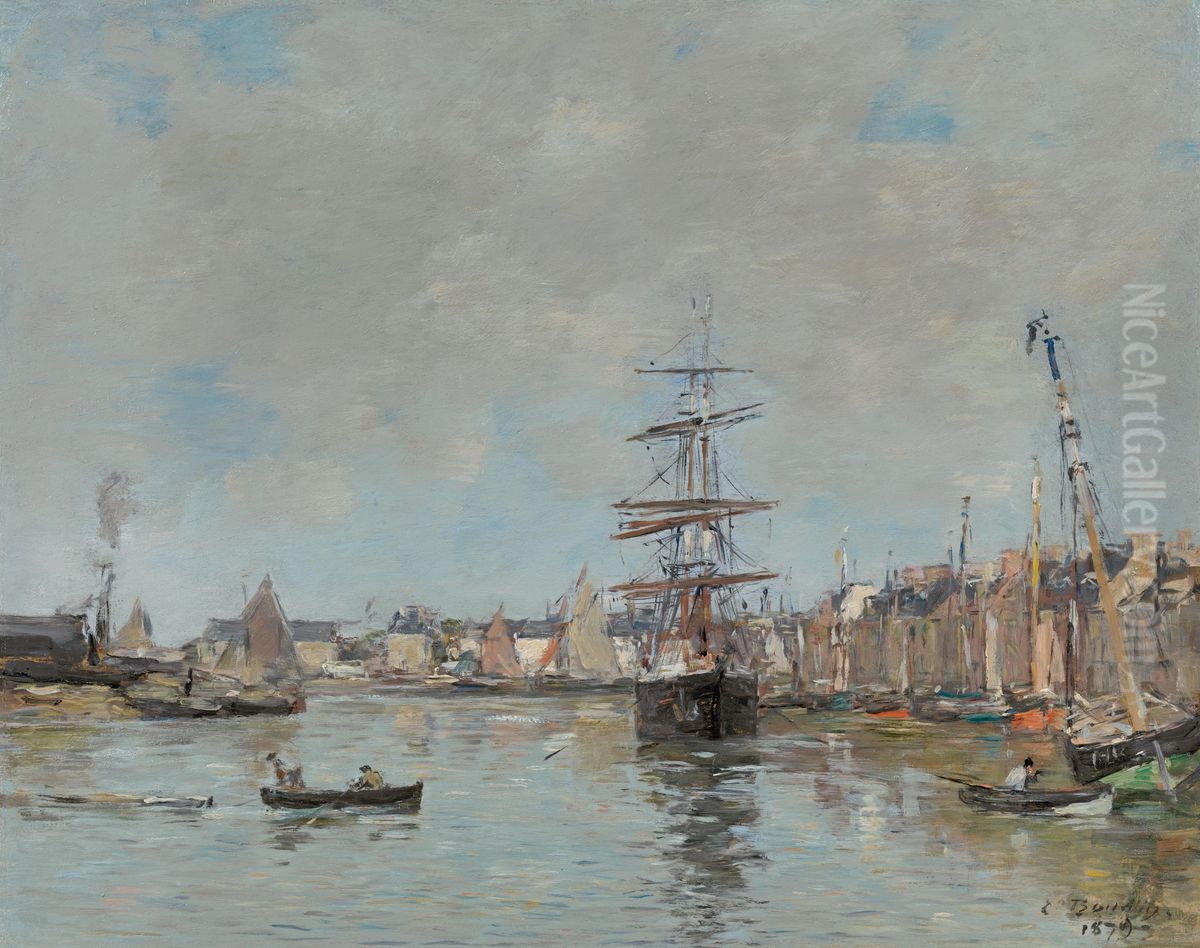 Der Hafen von Trouville Oil Painting by Eugene Louis Boudin