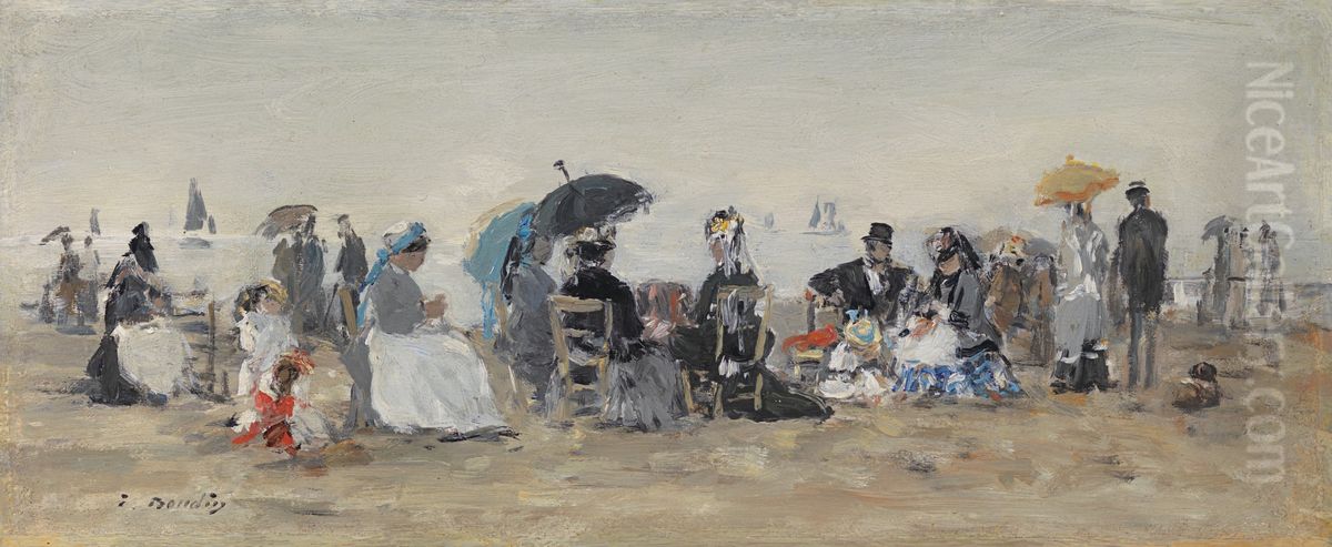 <<Trouville, piludafa nakila (2) (trutca ke Boudin)>> Oil Painting by Eugene Louis Boudin