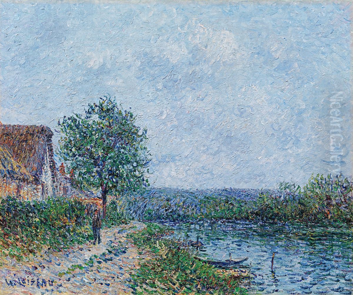 Bord de riviere, la Seine a Porte-Joie Oil Painting by Gustave Loiseau