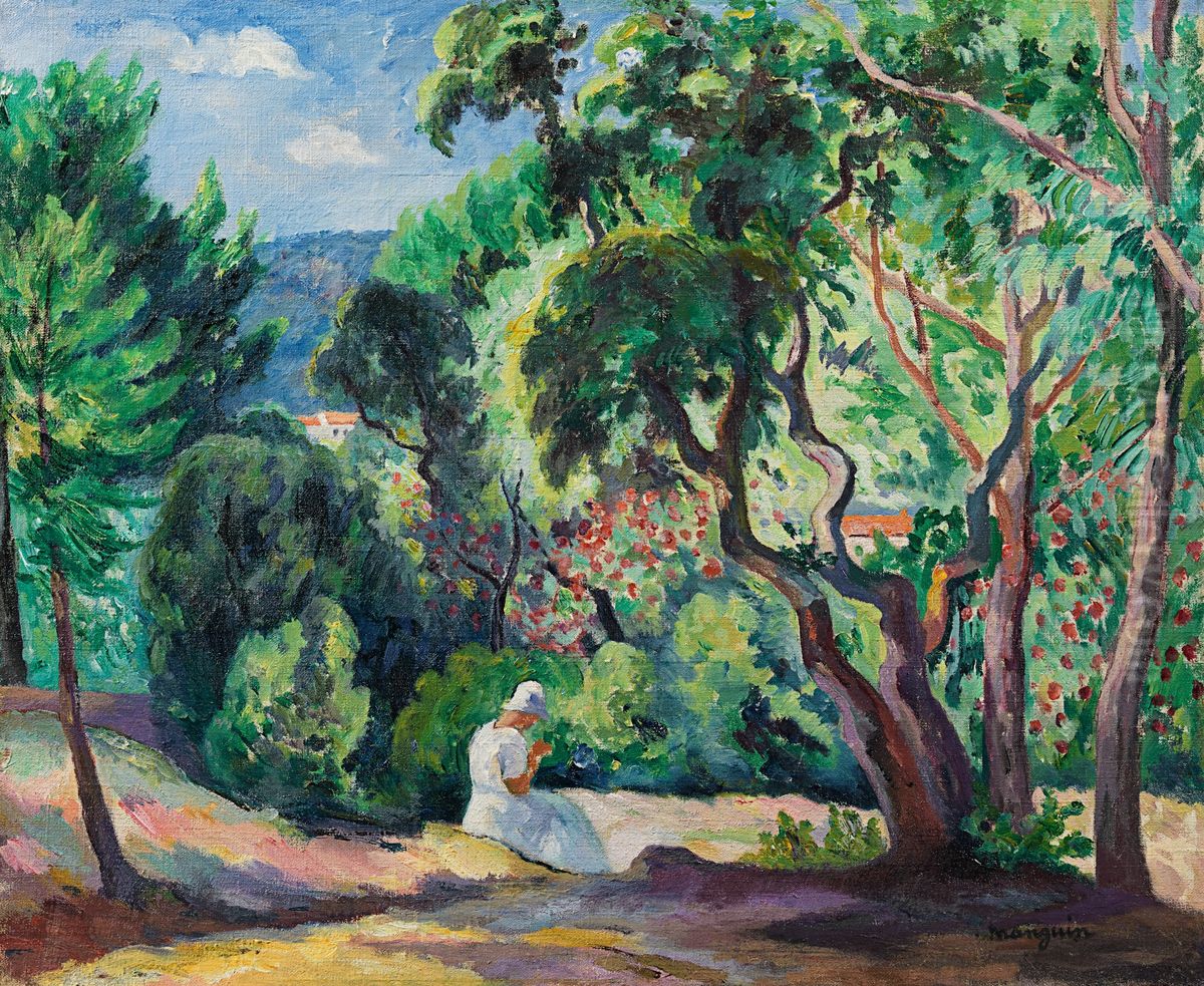 Sous-bois a la Moutte, Saint-Tropez Oil Painting by Henri Manguin