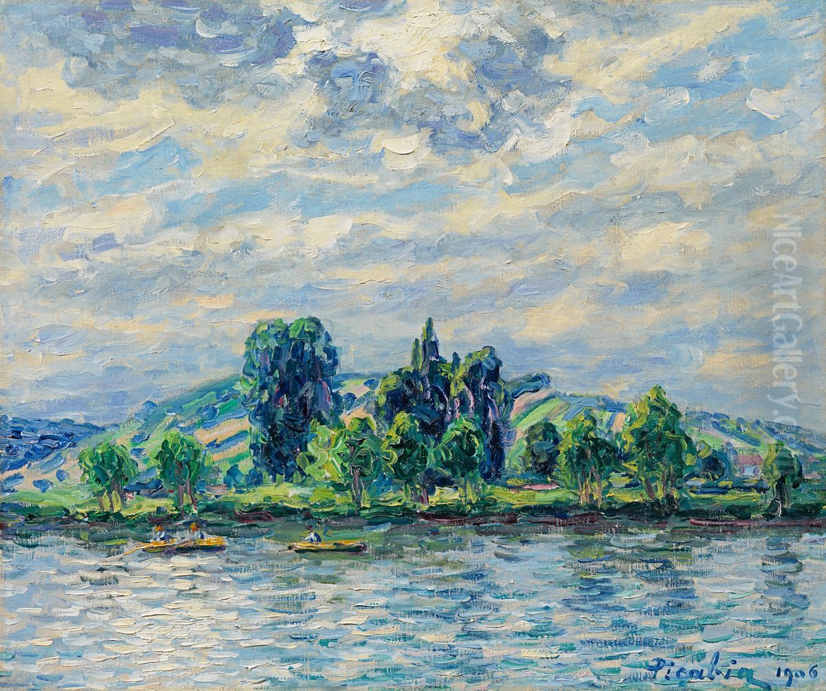 Bords de l'Yonne, effet de soleil Oil Painting by Francis Picabia