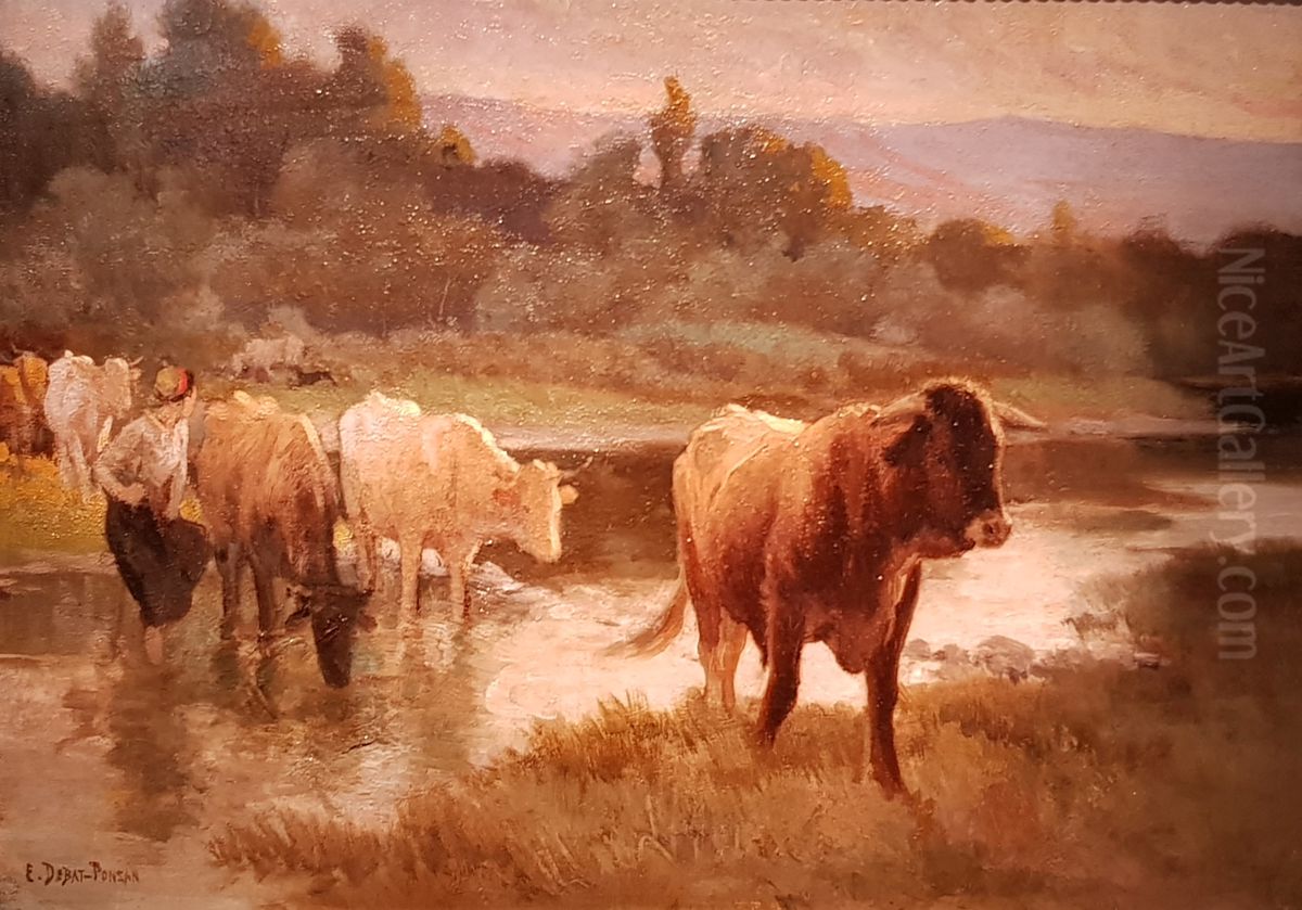 Le Gue a Salies Oil Painting by Edouard Debat-Ponsan