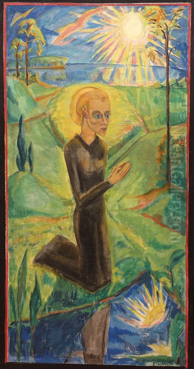 Praying Woman Oil Painting by Erich Heckel