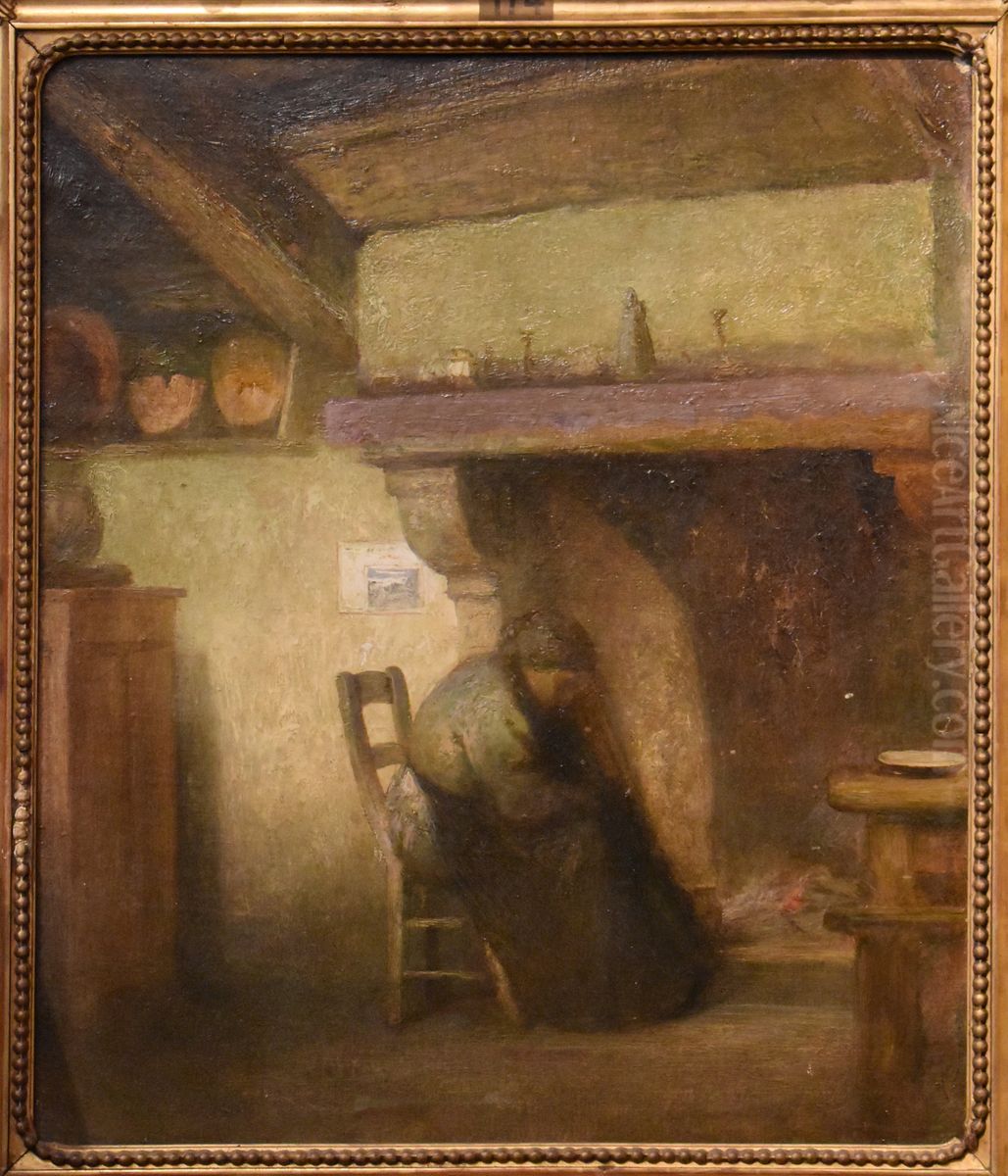 Interieur Oil Painting by Pierre Amede Marcel-Beronneau