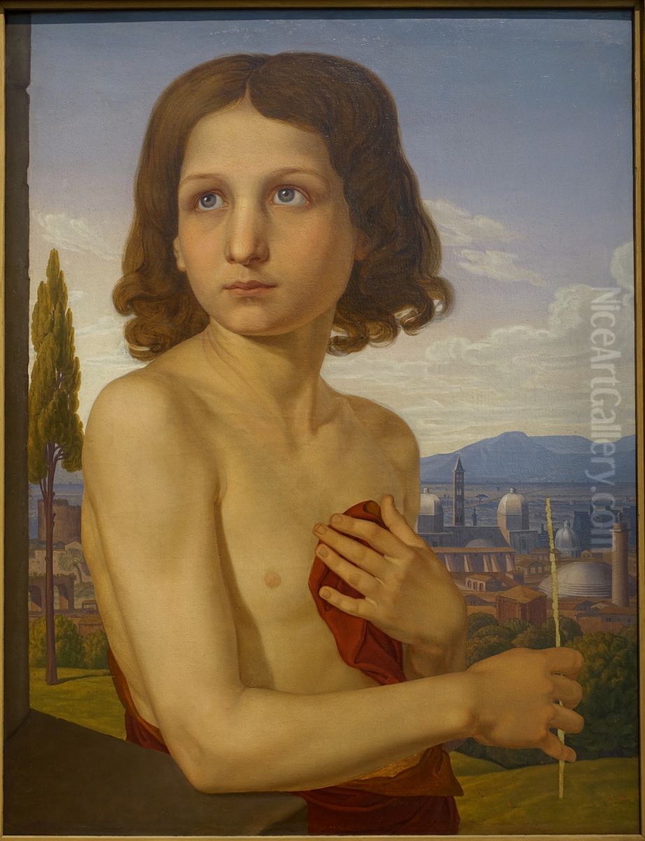 Bildnis des Knaben Xaverio als heiliger Johannes der Taufer Oil Painting by Johann Friedrich Overbeck