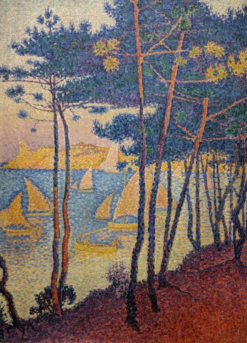 Saint-Tropez, pines and sails Oil Painting by Paul Signac
